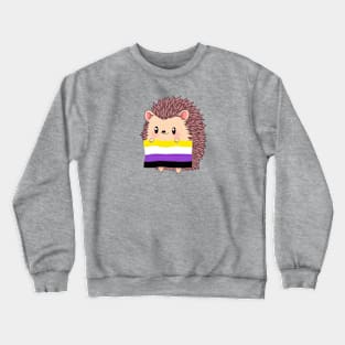 Hedgehog Nonbinary Pride Crewneck Sweatshirt